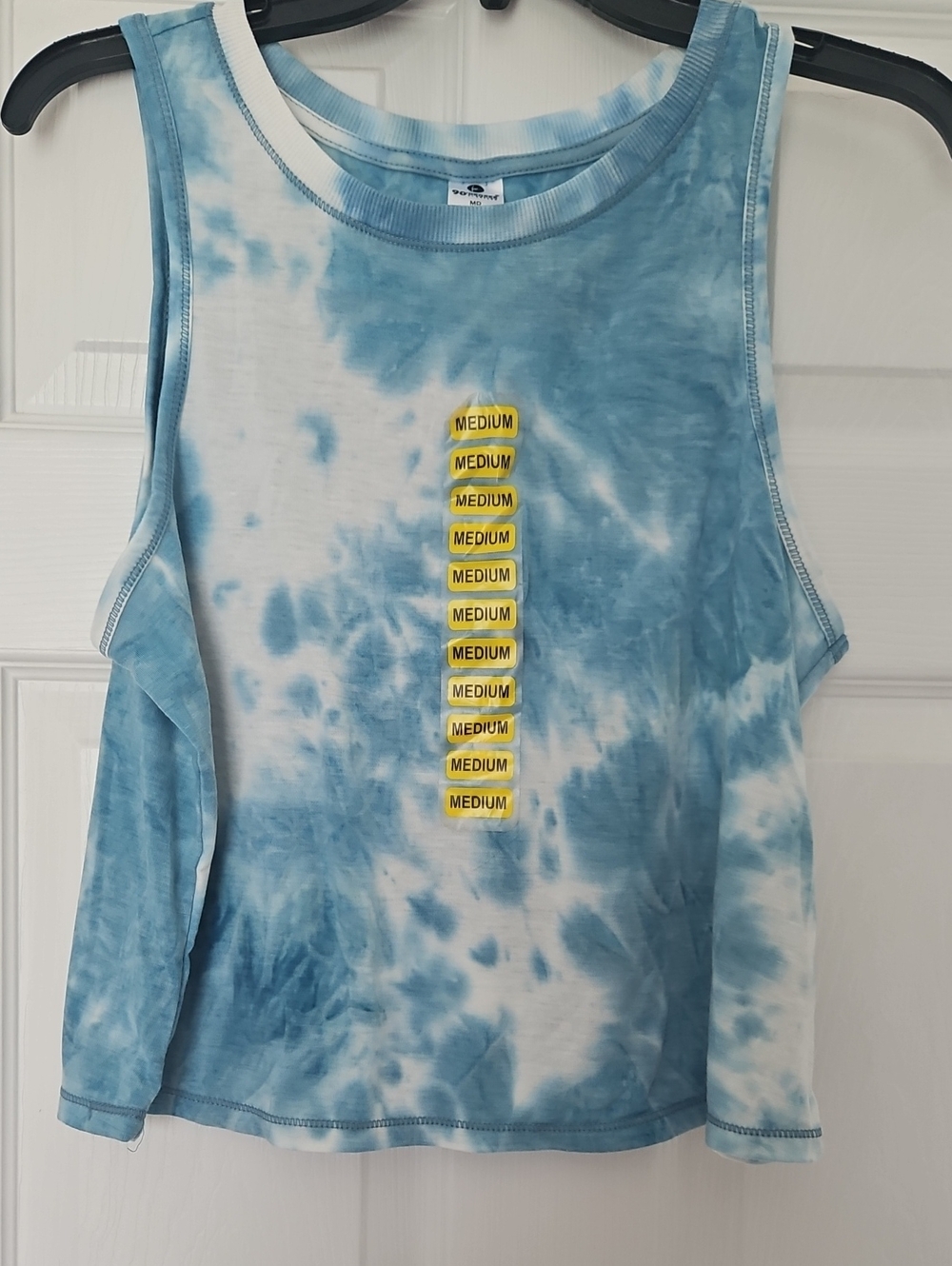 90 Degree By Reflex Light Blue Tie-Dye Crop Tank
